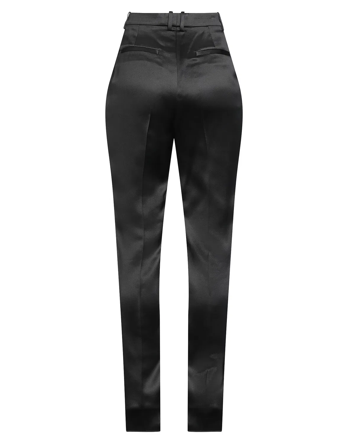 Брюки зауженные из сатина SAINT LAURENT черные — фото 2