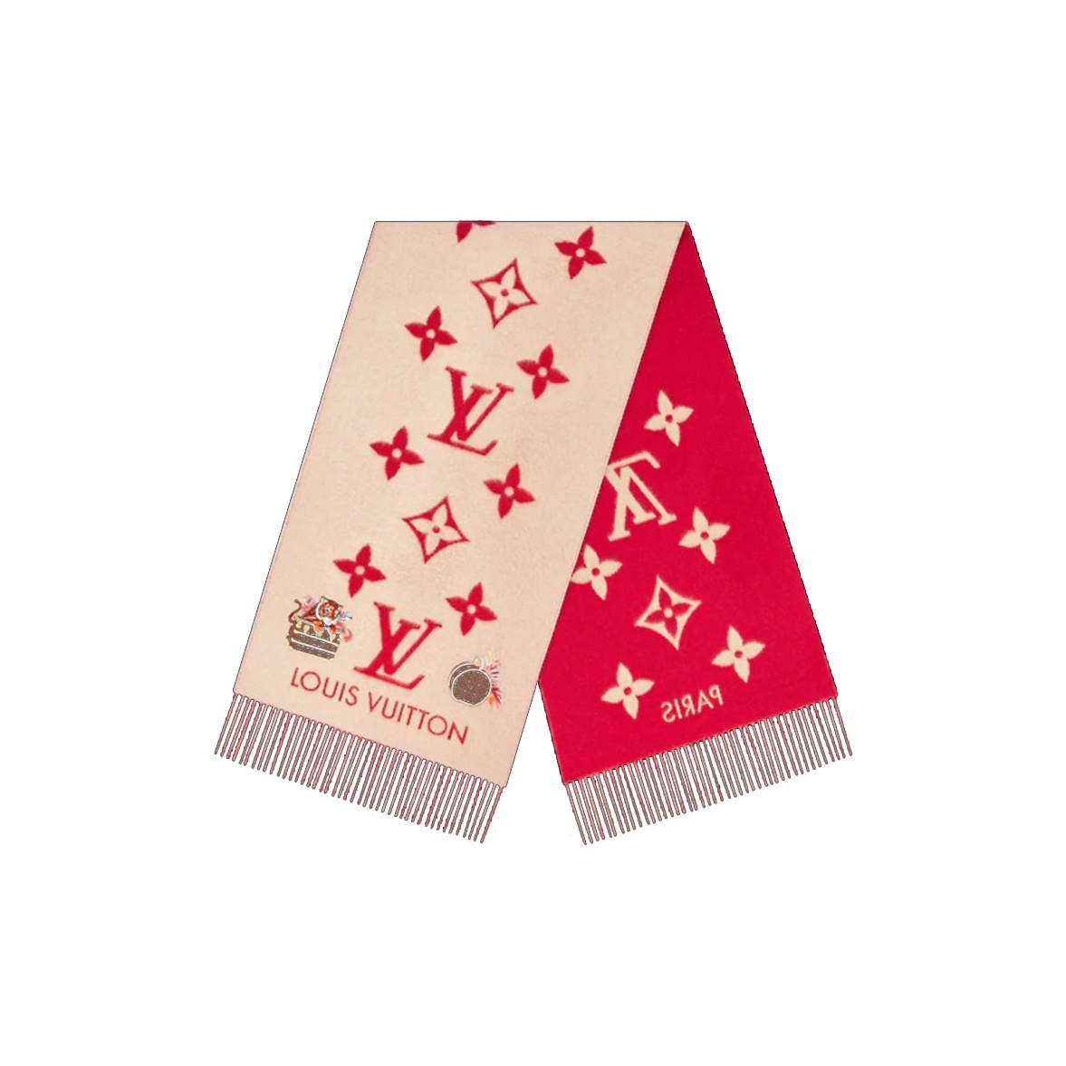 

LOUIS VUITTON Кашемировый шарф унисекс, Red