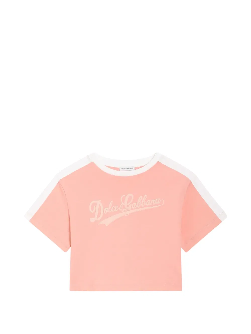 Укороченный топ с логотипом Dolce & Gabbana Kids, розовый