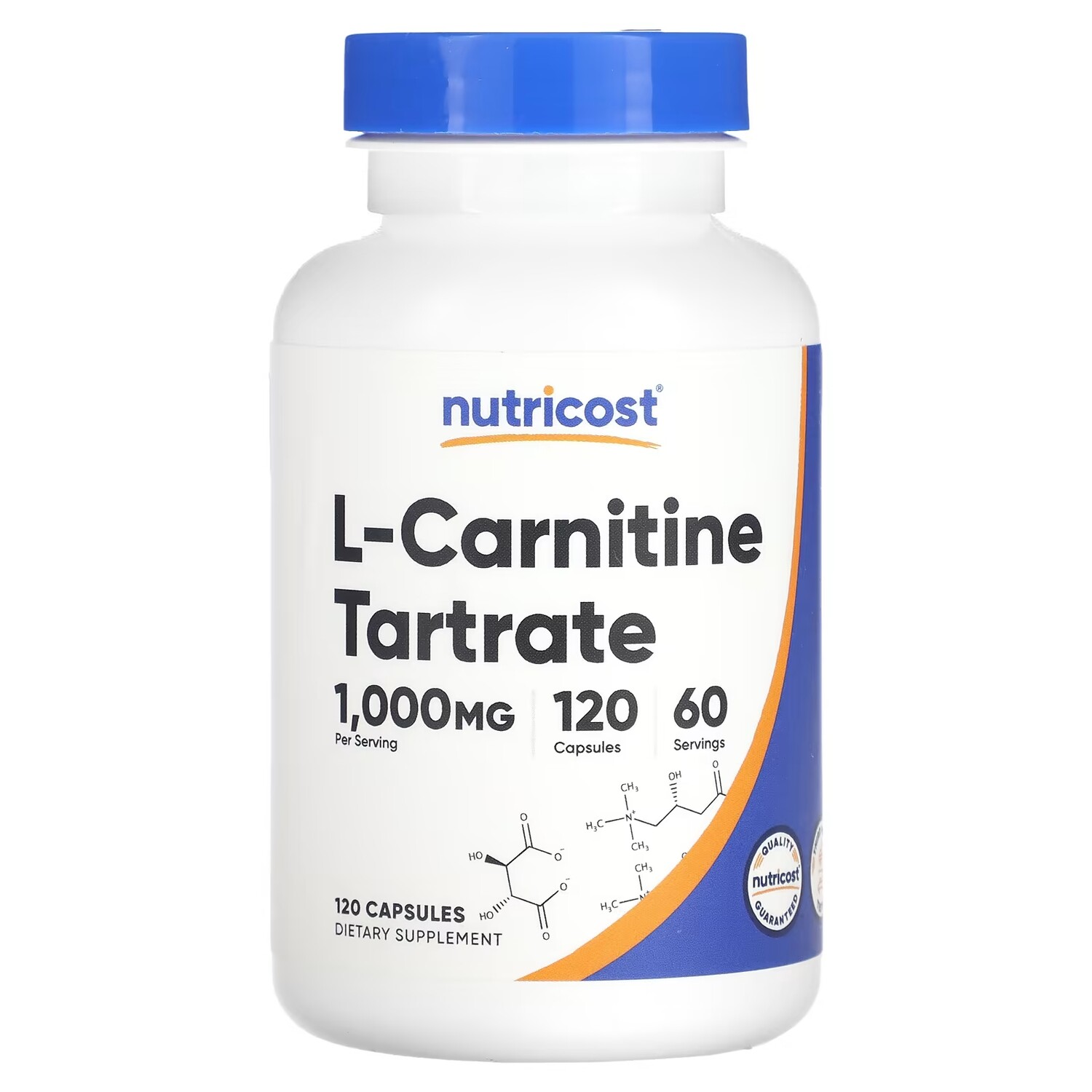 

L-карнитина тартрат Nutricost 1000 мг, 120 капсул