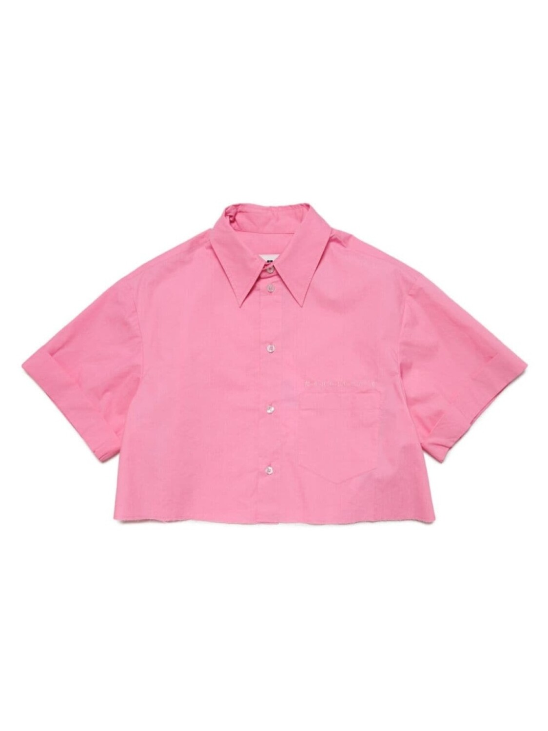 

MM6 Maison Margiela Kids рубашка с вышитым логотипом, розовый