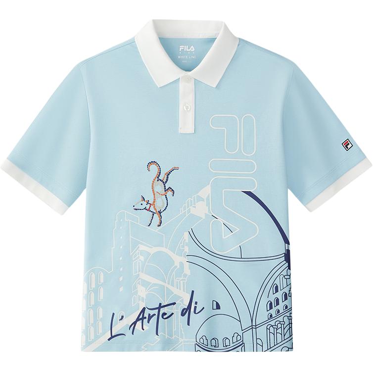 

Поло светлый ocean blue для подростков FILA KIDS, синий