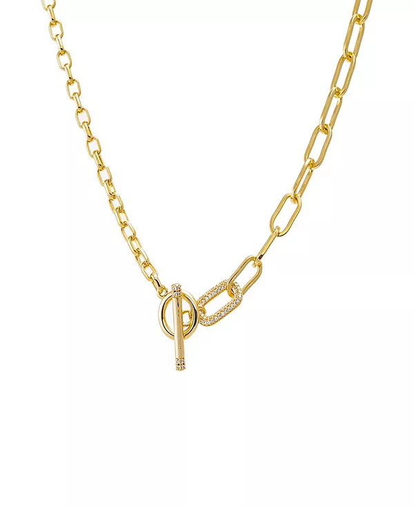 

Ожерелье из нескольких цепочек с паве и застежкой-тогл By Adina Eden, gold