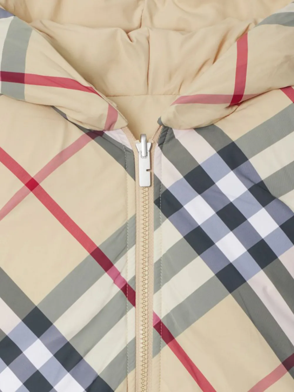 Двусторонний дутый жилет в клетку BURBERRY KIDS, нейтральный — фото 2
