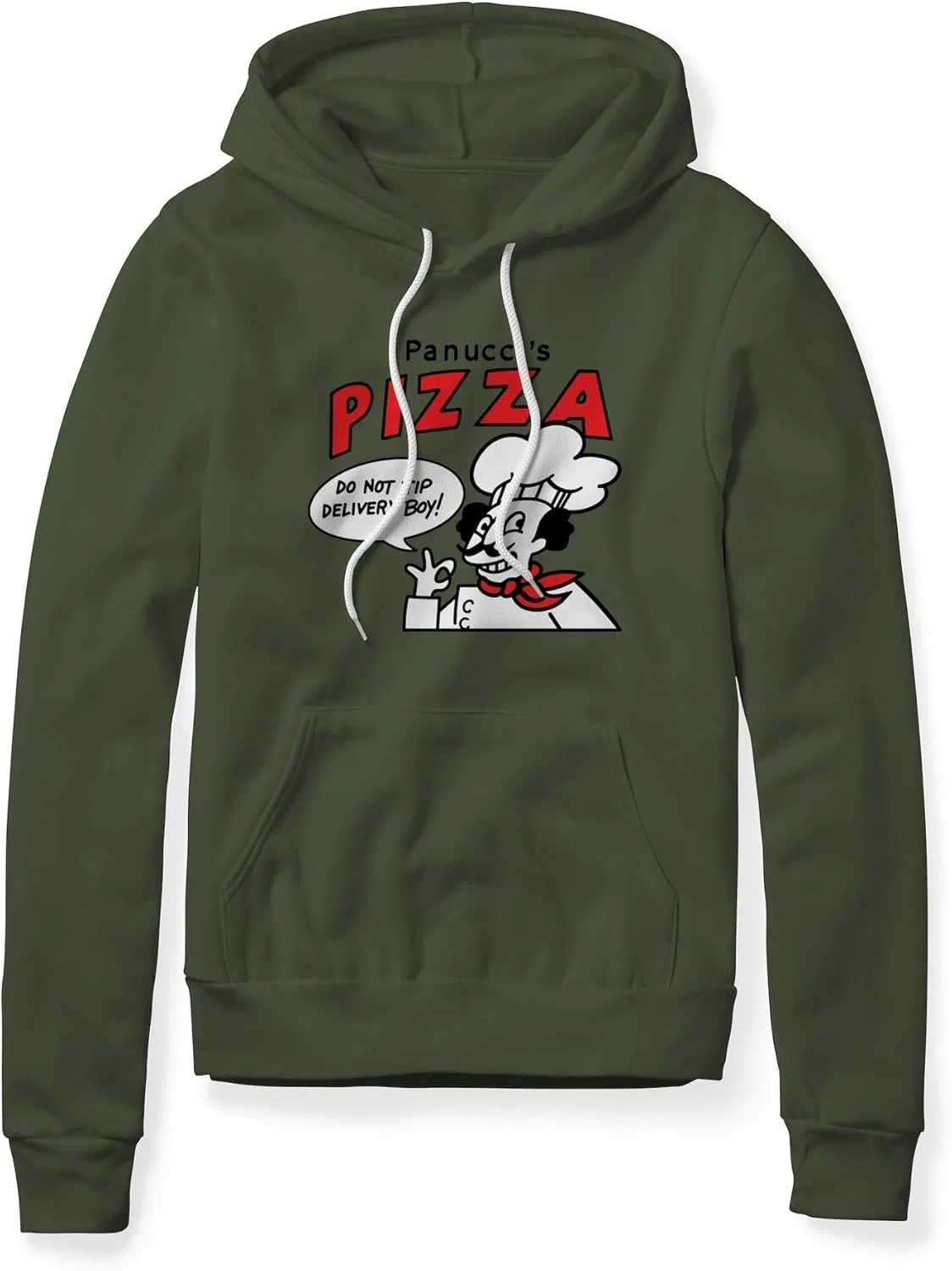 Толстовка с капюшоном Panucci's Pizza Logo, военно-оливковый