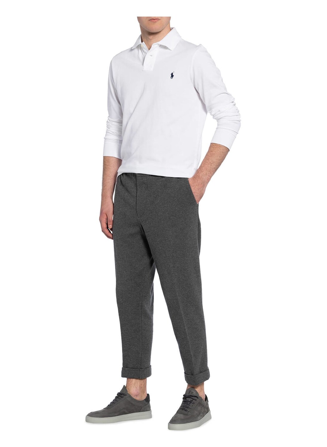 Рубашка поло POLO RALPH LAUREN Piqué Custom Slim Fit, белый — фото 2
