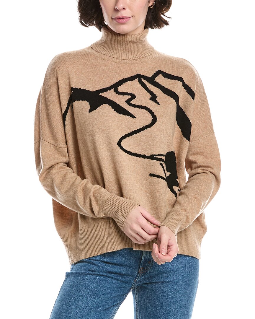 

Свитер с высоким воротником Brodie Cashmere Mountain Skier из смеси шерсти и кашемира, коричневый