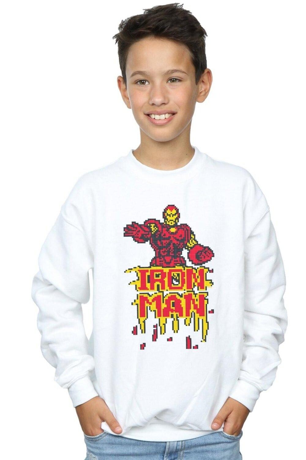 

Толстовка с пикселями Iron Man Marvel, белый