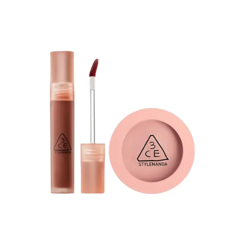 Жидкая помада Blush набор макияжа натуральное матовое покрытие комплект из двух штук 3CE