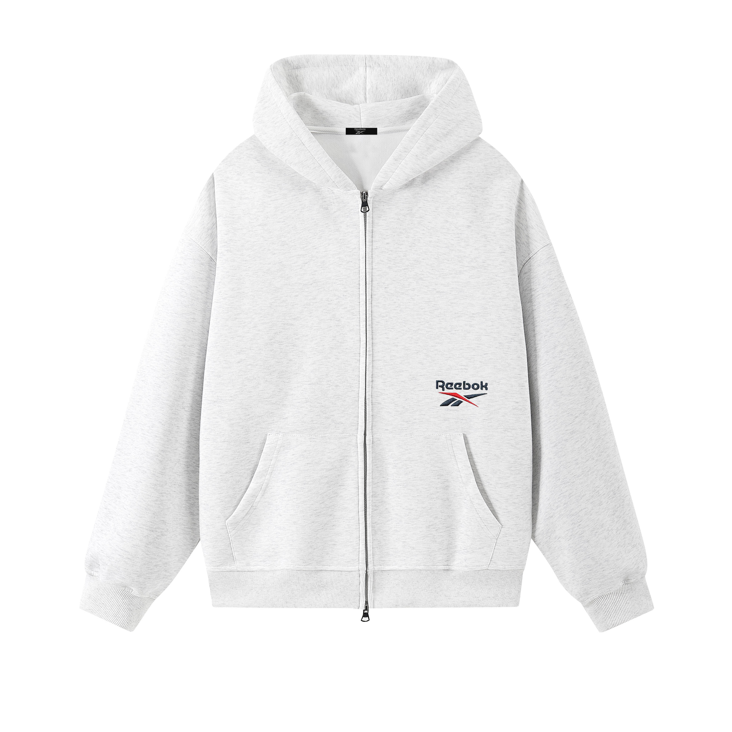

Толстовка Unisex Hooded Moderate Regular Reebok, белый heather серый