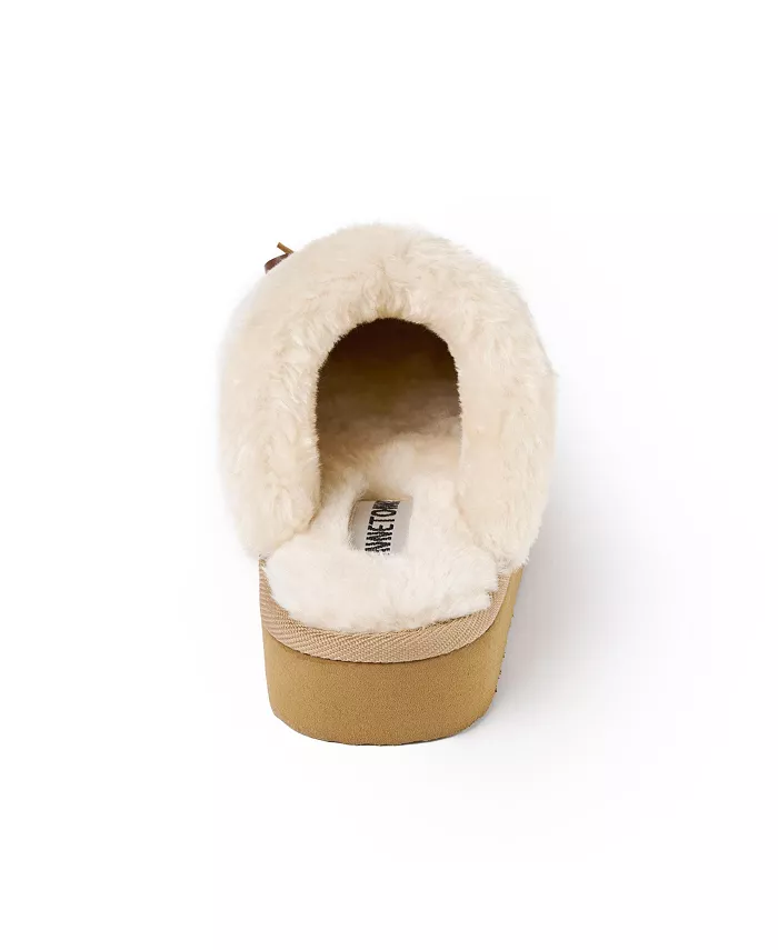 Женские тапочки Flurry Scuff вязка свитер Minnetonka, загар/бежевый — фото 4