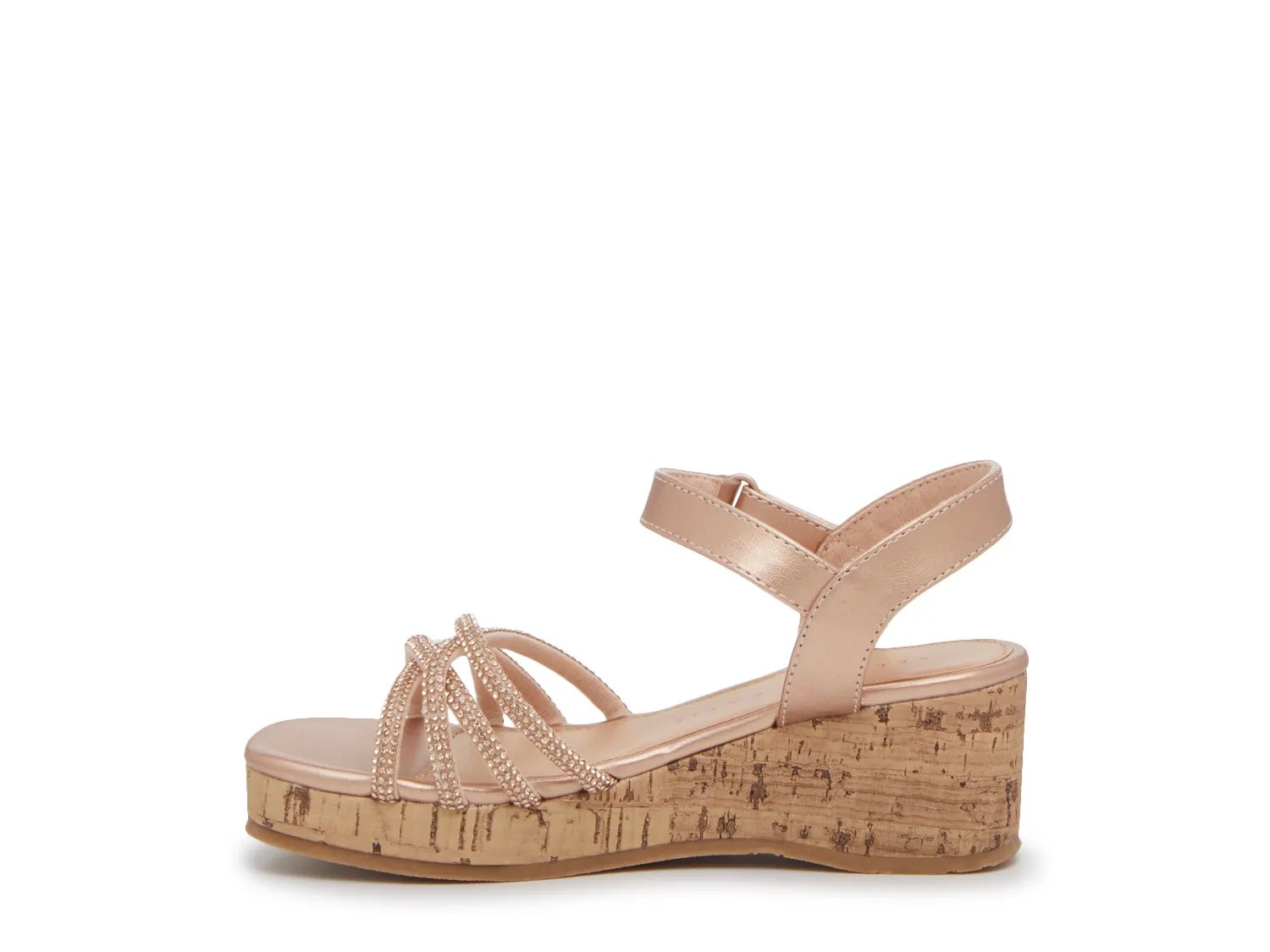 Сандалии Kelly & Katie Gemma Wedge Sandal - Kids', Rose Gold Metallic — фото 3
