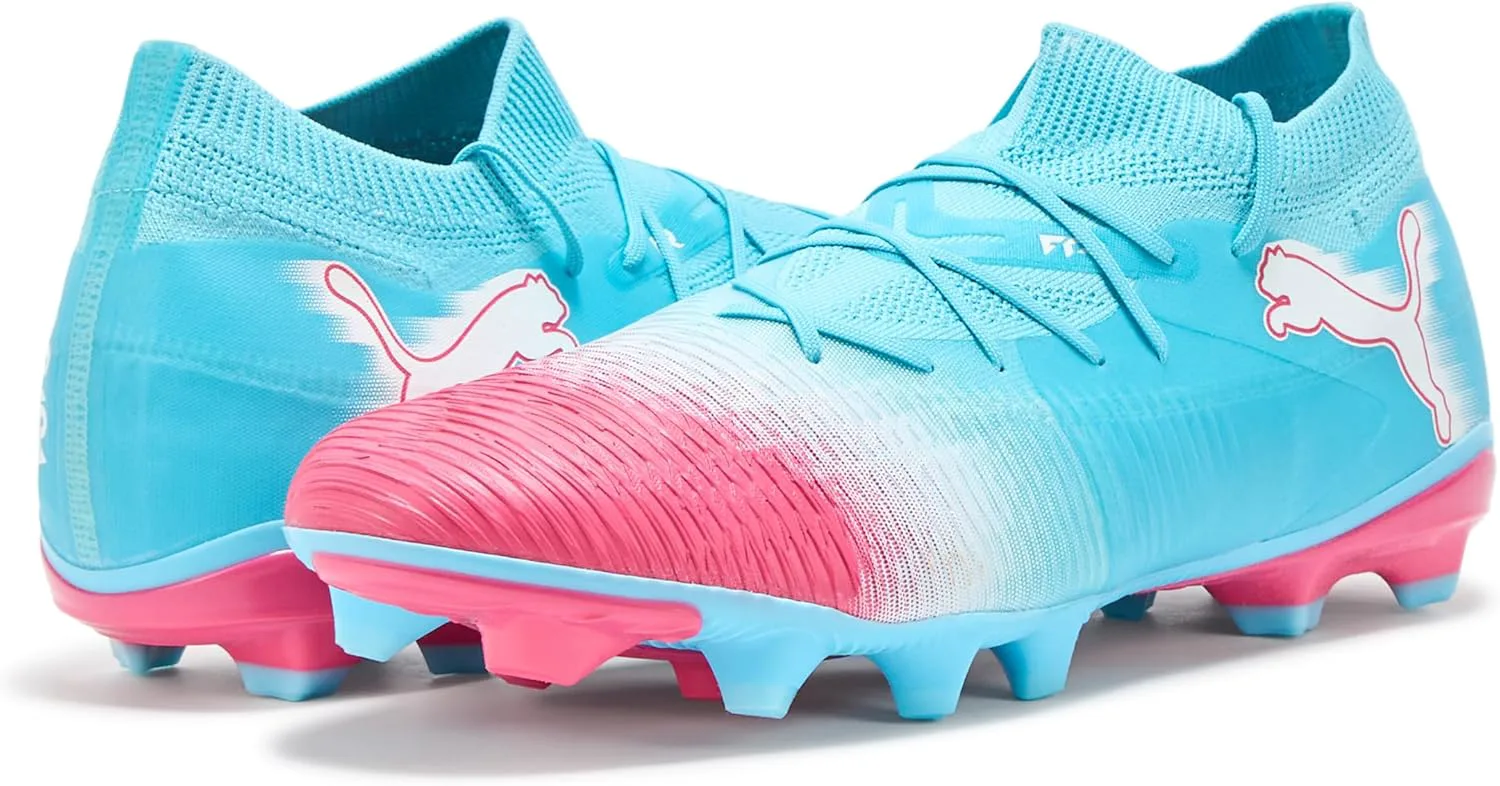 Мужские футбольные бутсы Puma Future Match Firm Ground, искусственная поверхность, синий/белый/розовый — фото 3