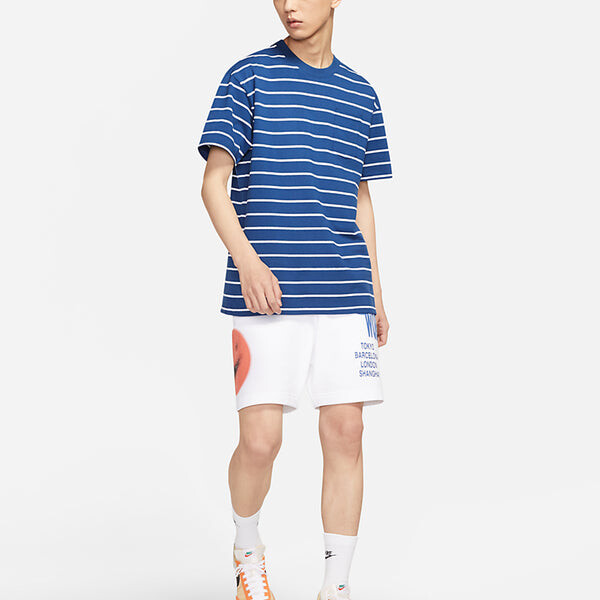 Футболка sportswear sports stripe round neck short sleeve blue Nike, синий — фото 3