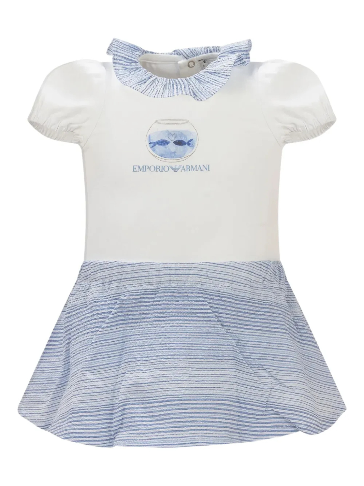 

Платье с рюшами на воротнике Emporio Armani Kids, белый