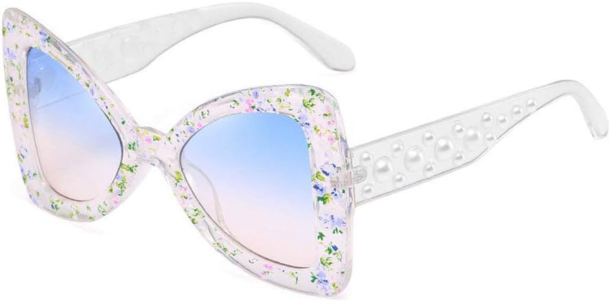 

Женские солнцезащитные очки ручной работы с жемчугом, большого размера, в форме бабочки, летние стильные солнцезащитные очки-бабочки, защита от ультрафиолета UV400 willochra, Blue