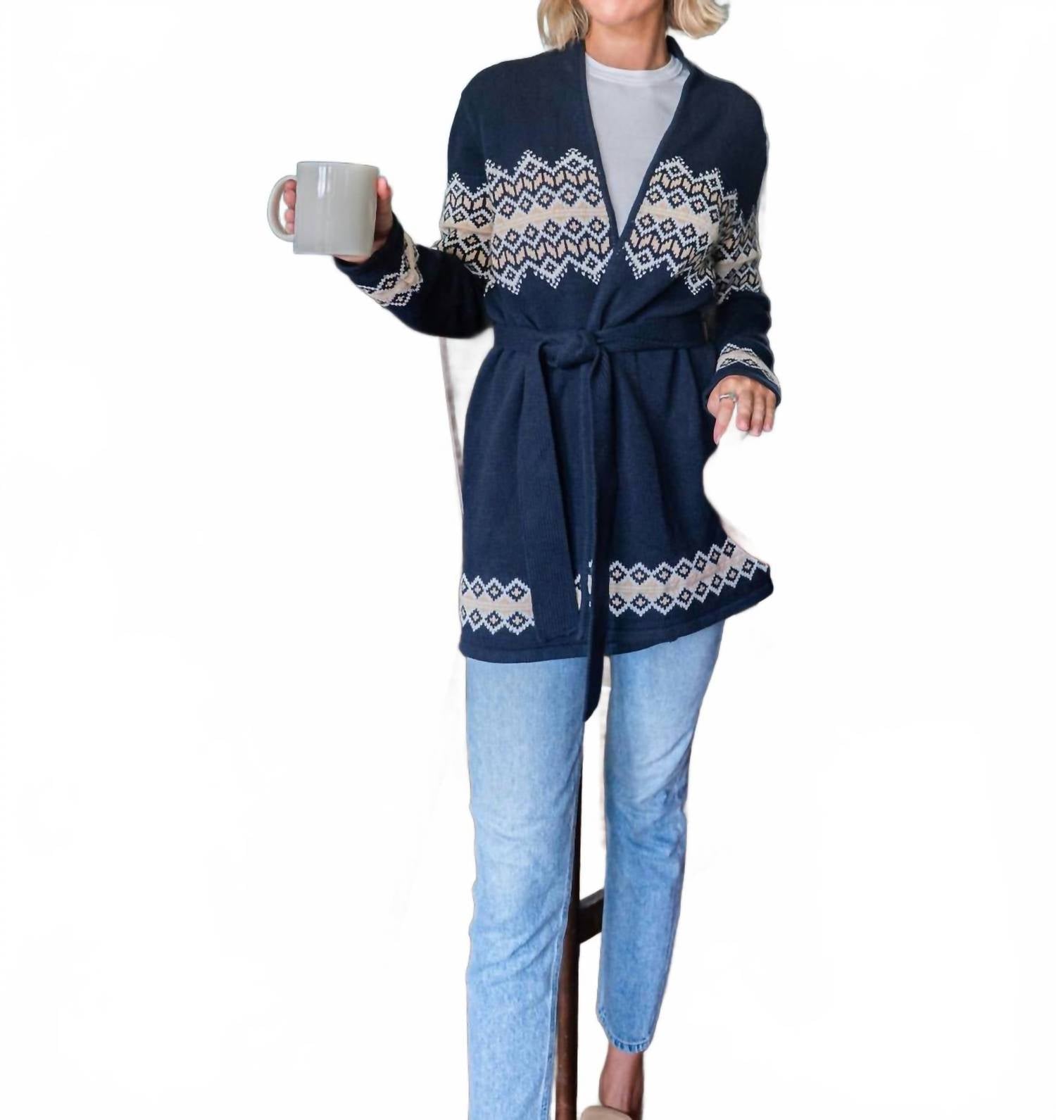 

Sail to Sable Кардиган с завязками спереди, темно-синий