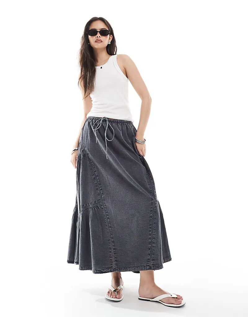 

Юбка миди ASOS DESIGN объёмного серого цвета