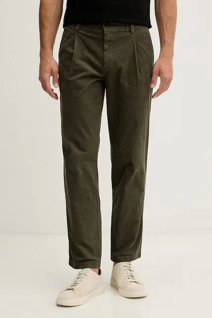 Штаны вельветовые Chino_Pleated_3 BOSS Orange, зеленый