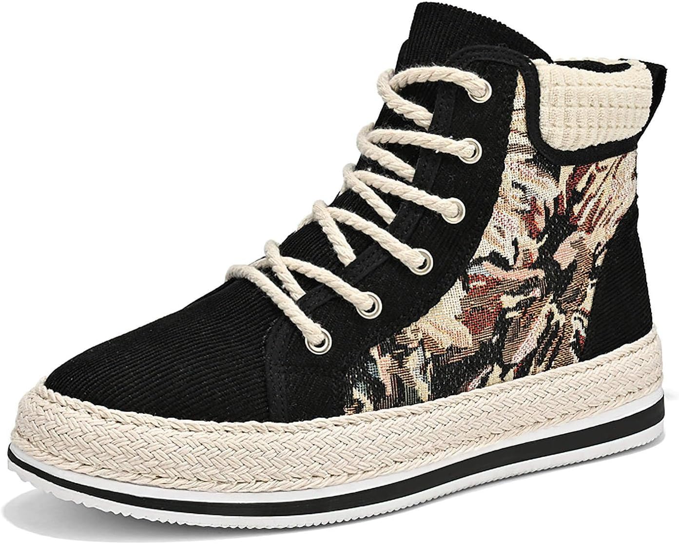 

Мужские высокие джинсовые кроссовки Exusiai с эффектом потертости, для скейтборда, дышащая ткань, противоскользящие, для улицы и повседневной носки, хорошее сцепление, шнуровка, круглый носок, черный