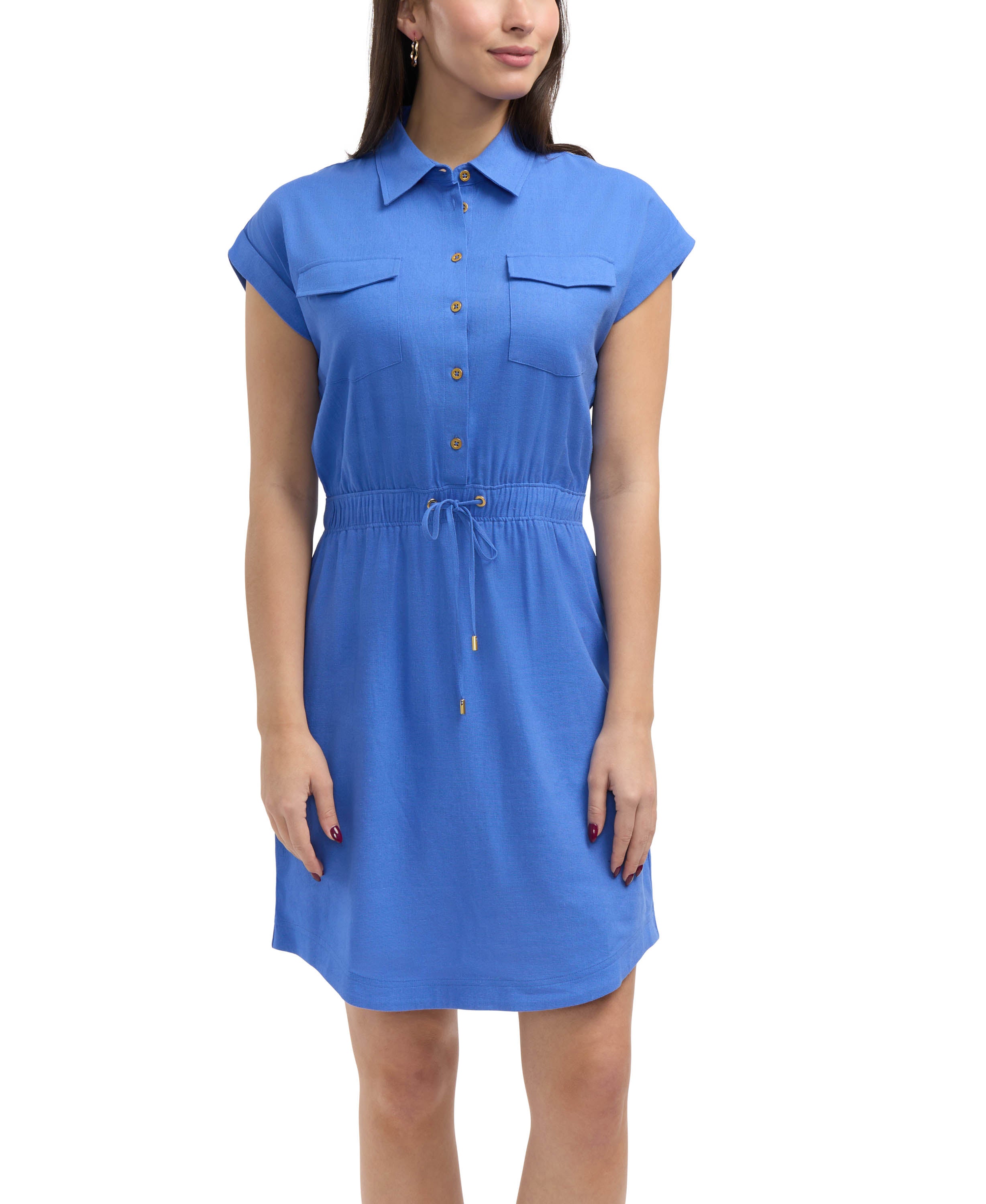 

Женское платье-рубашка Ellen Tracy с кулиской на талии Ellen Tracy, лазурный