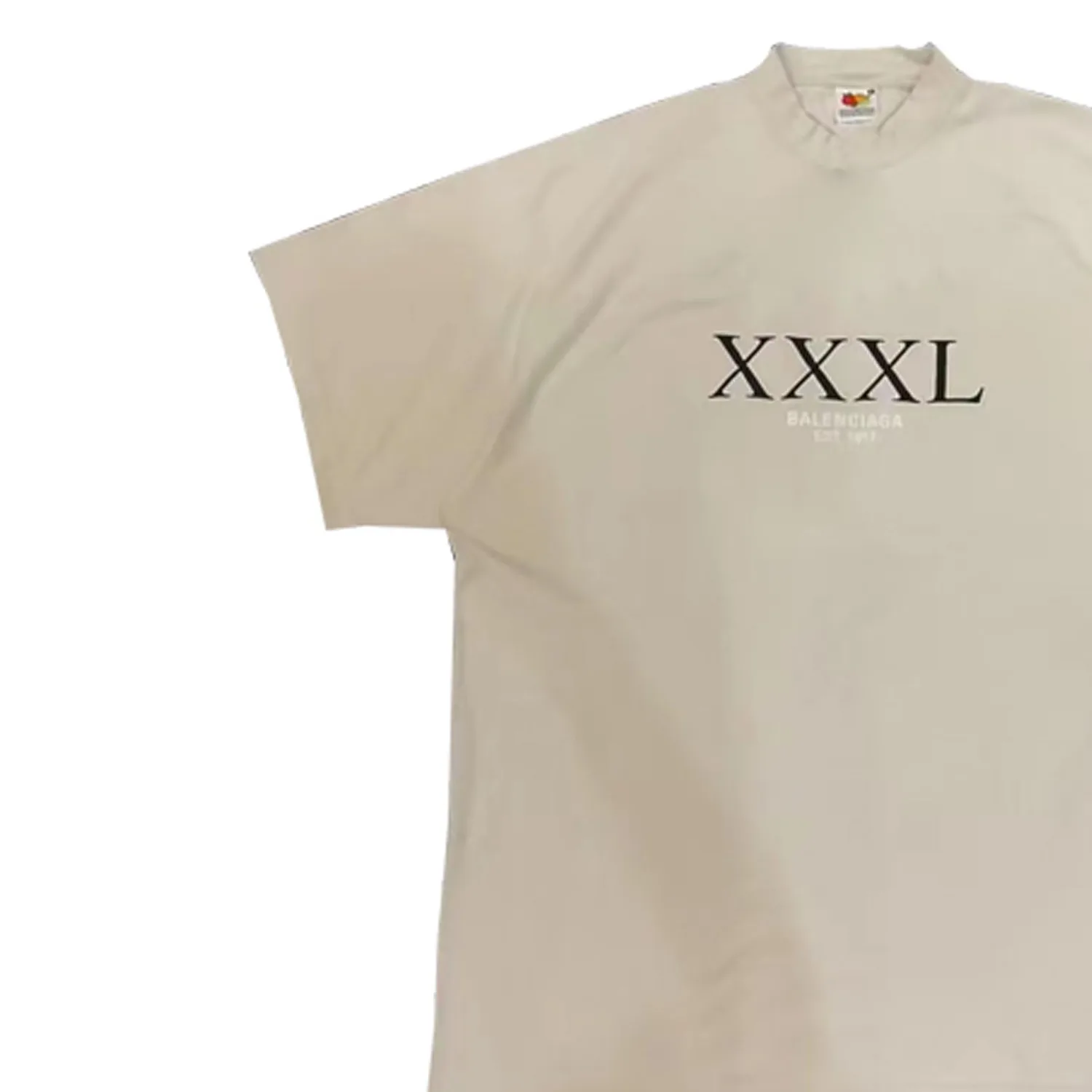 Balenciaga Футболка унисекс цвета экрю с круглым вырезом и прямым кроем — фото 4