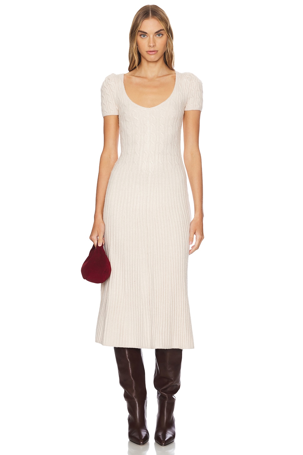 

Платье миди madsen Free People, цвет oatmilk