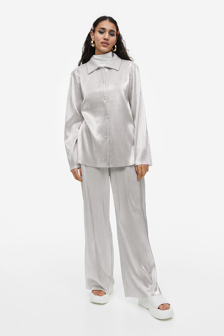 

Брюки из джерси без застежки H&M, серебряный