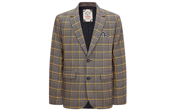 

EVISU Мужской деловой костюм в клетку, Plaid Pattern
