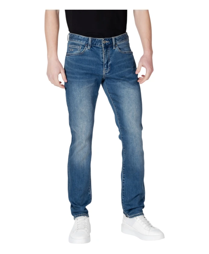 

Классические синие джинсы на молнии с карманами Armani Exchange, синий
