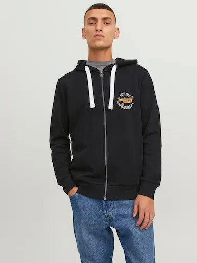

Толстовка Jack & Jones с капюшоном "JJMIKK SWEAT ZIP HOOD", черный