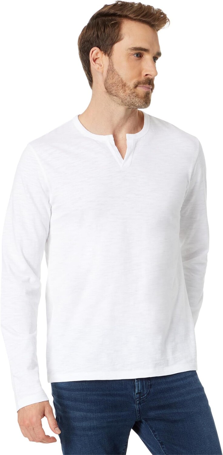 

Рубашка Slub Split-Neck Long Sleeve Vince, цвет Optic White