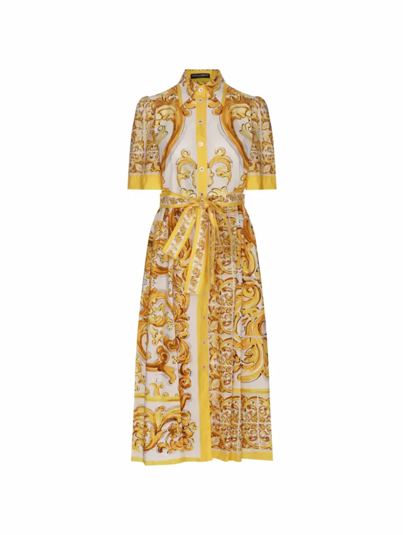 

Платье-рубашка с принтом Majolica Dolce&Gabbana, мультиколор