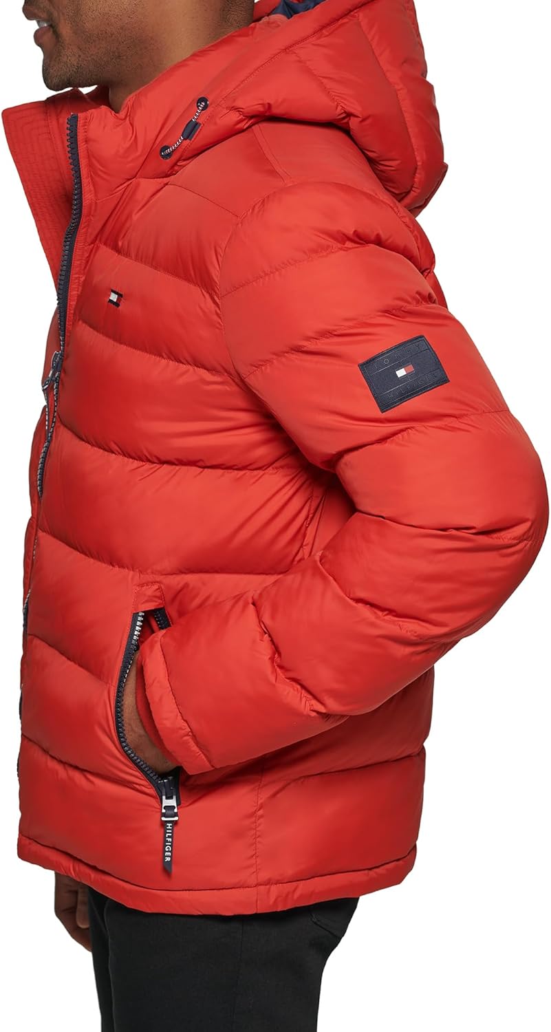 Мужская стеганая куртка с капюшоном Tommy Hilfiger (стандартная и для больших и высоких), Orange Burst — фото 2