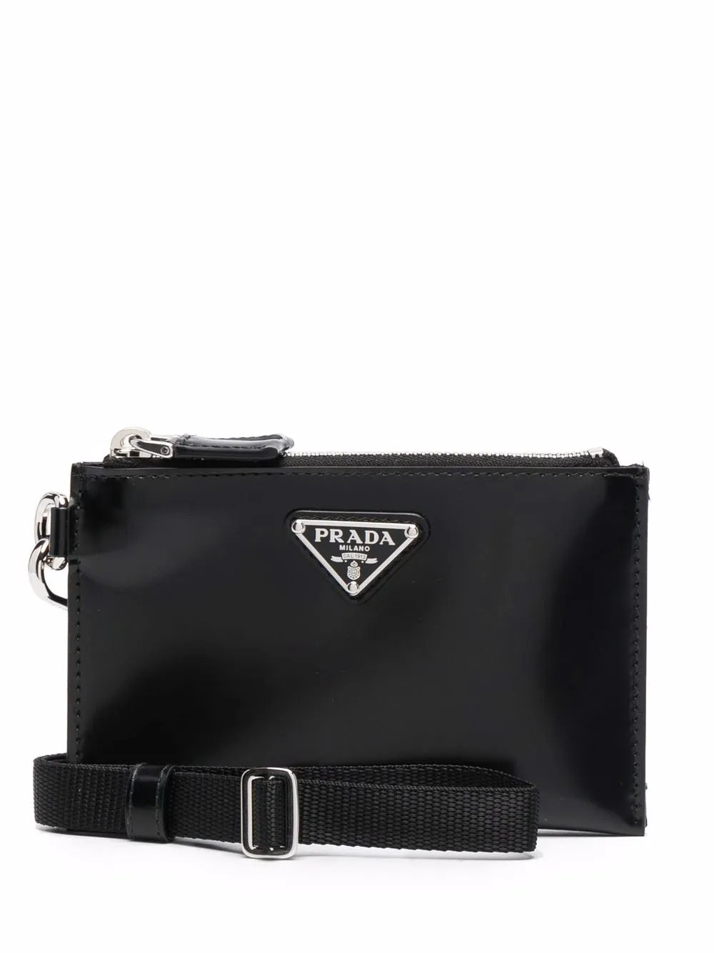 

Кошелек на молнии с логотипом Prada, черный