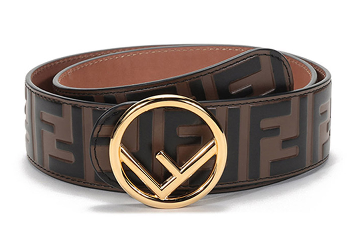 

FENDI Ремень с пряжкой Ff Motif, Brown Black