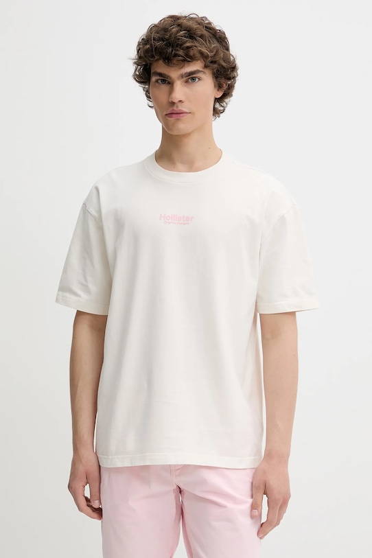 

Хлопковая футболка Hollister Co., бежевый