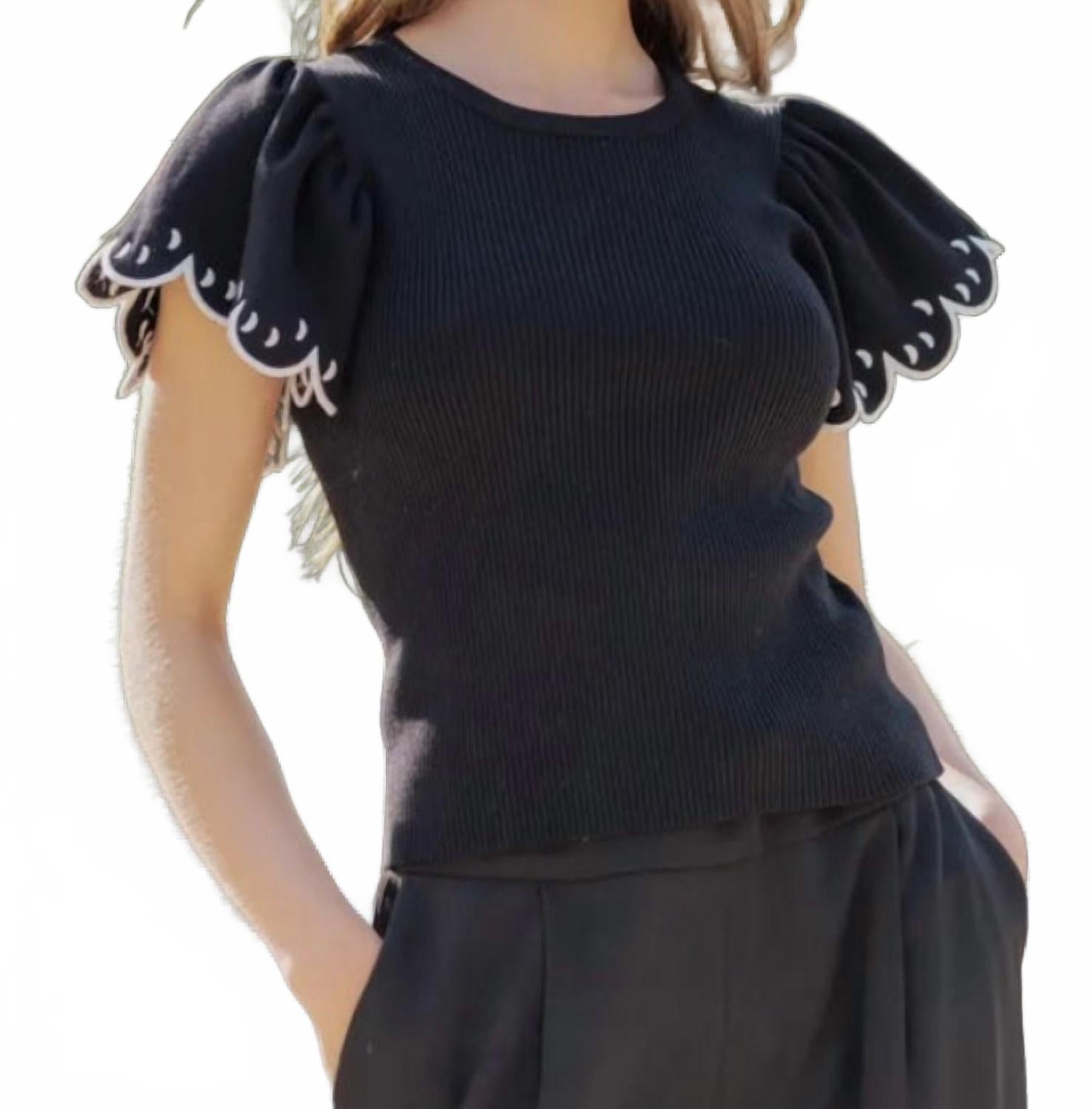 

Черно-белый топ с коротким рукавом Strut & Bolt