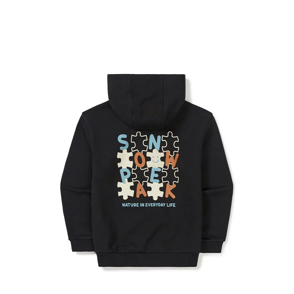 Детская худи Snowpeak Apparel Kids с графическим принтом, чёрная — фото 3