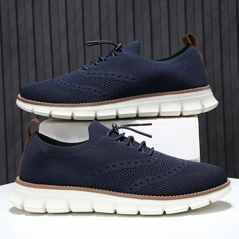 Мужские лоферы Mesh Loafers Oxford Shoes, темно-синий KVOTUU — фото 3