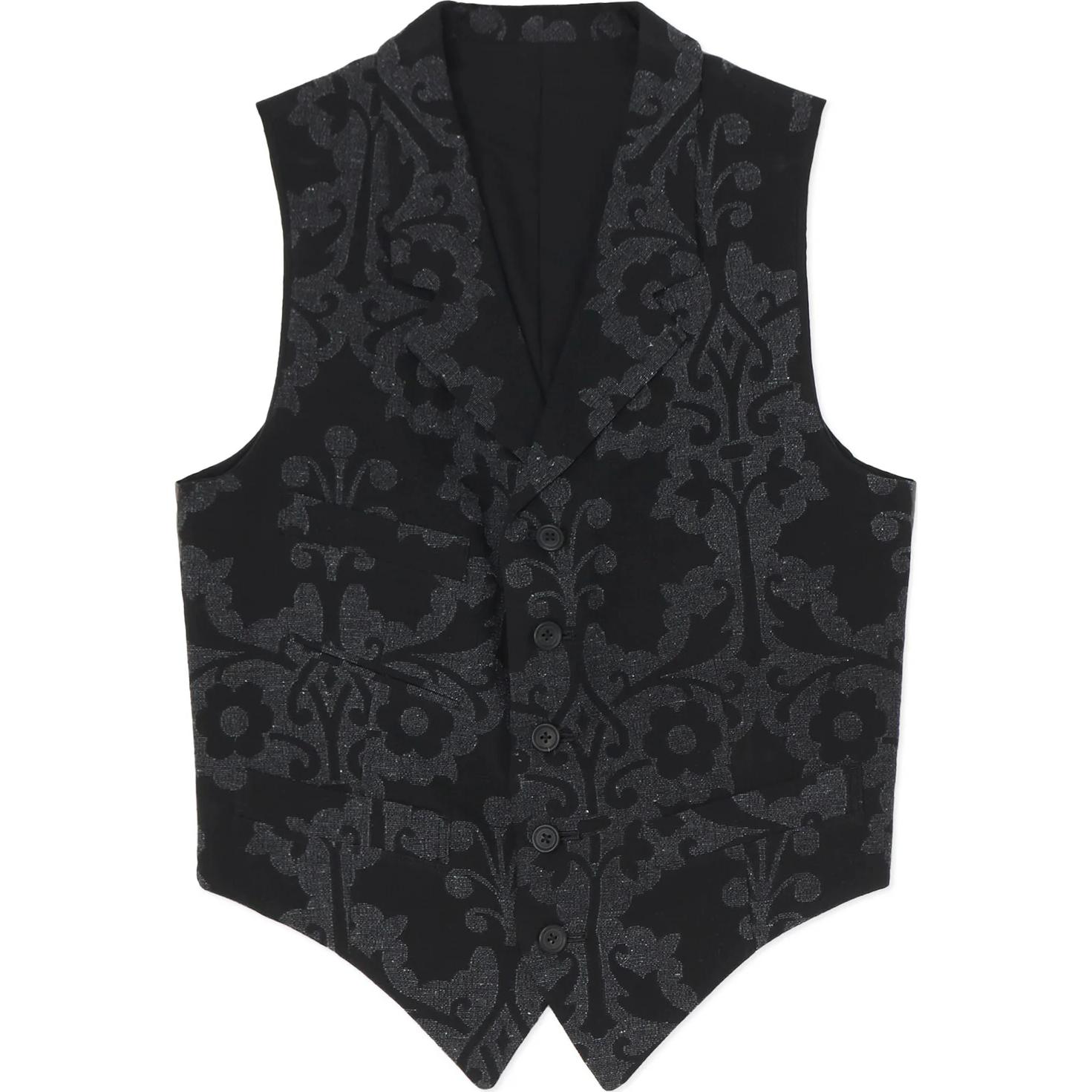 

Yohji Yamamoto Жаккардовый жилет с узором, Black