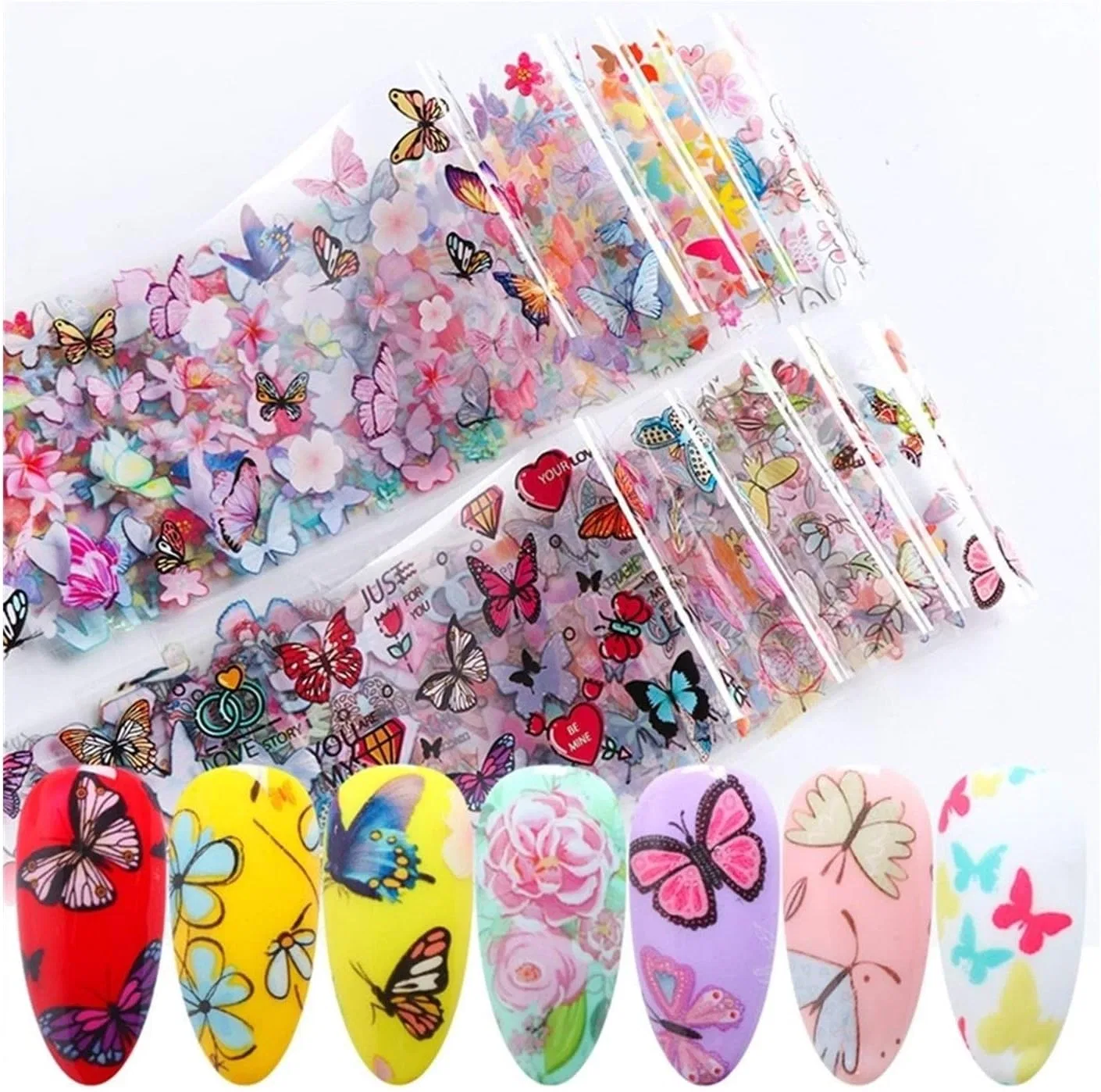 Набор переводной фольги для ногтей «Butterfly Flower» от Jixk102 Claral Claral