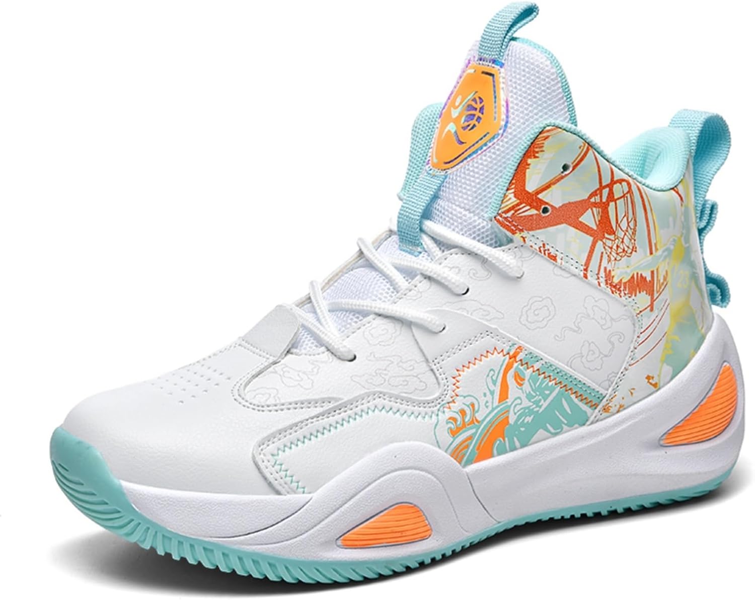 

Мужские дышащие баскетбольные кроссовки на шнуровке, модные, с высоким берцем, противоскользящие, для повседневной носки, тренировок, тенниса, пробежек и ходьбы Boaobaihuo