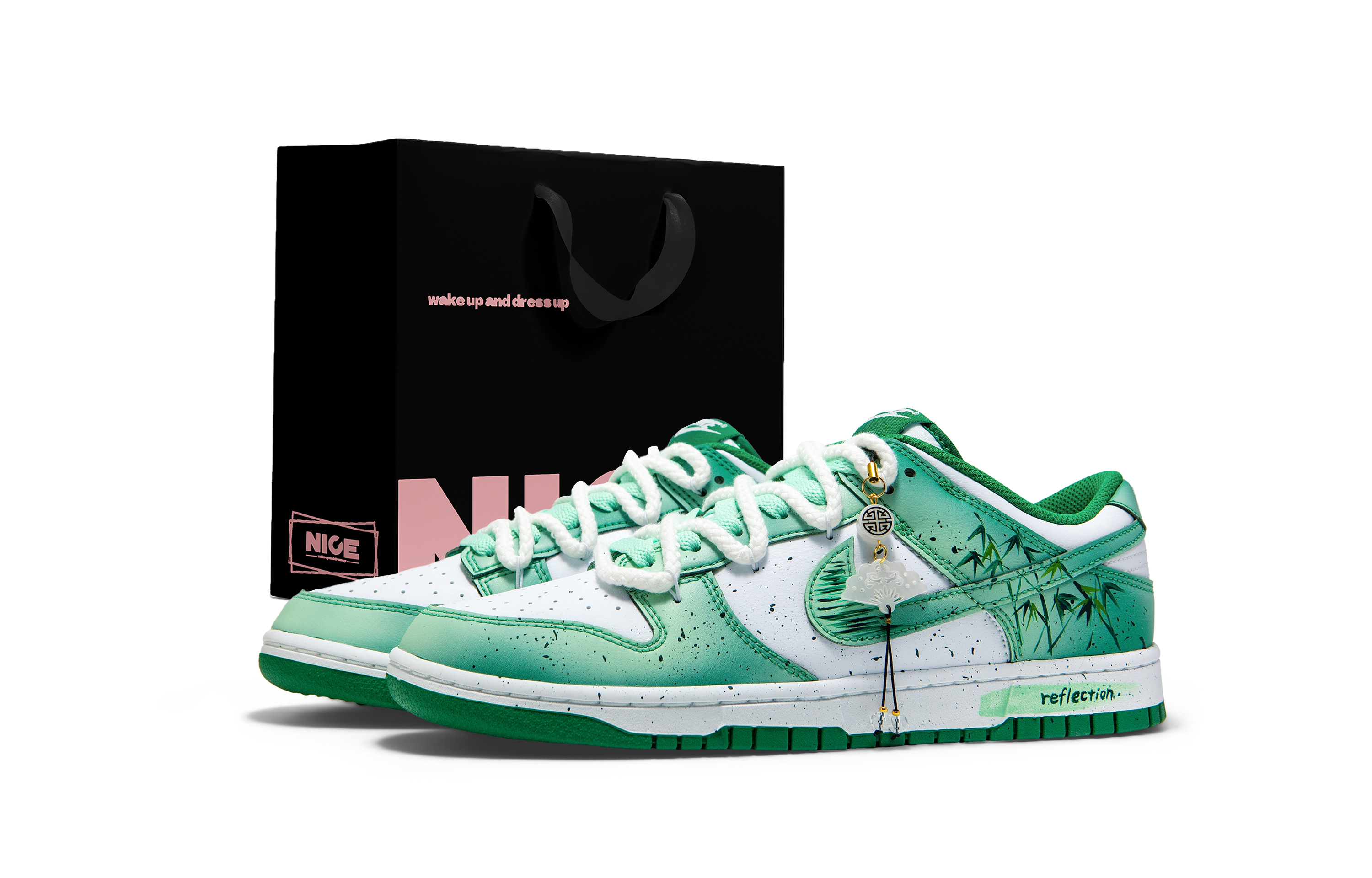 

Nike Dunk Slip Resistant Abrasion Resistant низкие кроссовки для скейтбординга мужские White Green