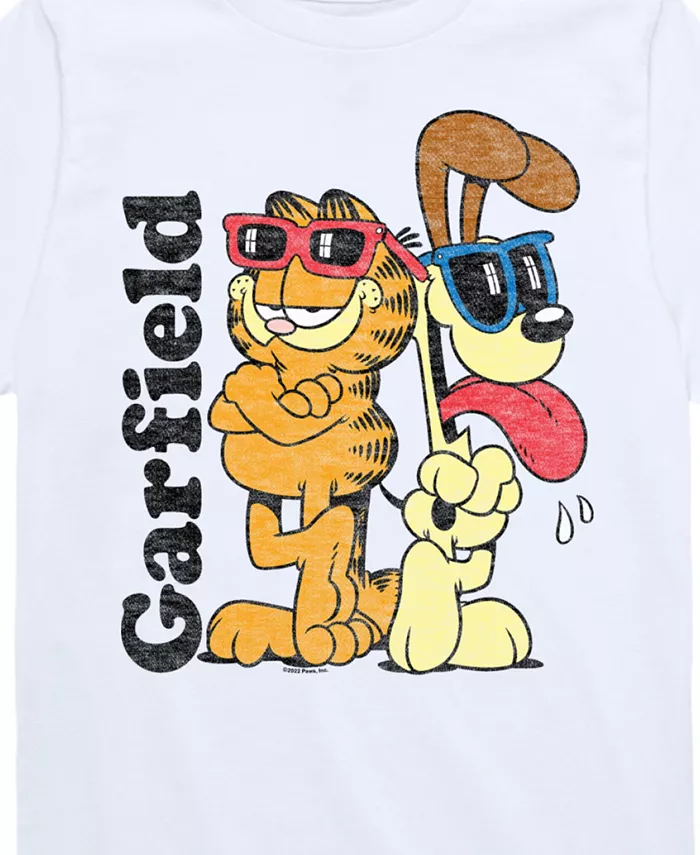Футболка с крутым принтом для мальчиков Toddler Boys Cool Graphic T-Shirt Garfield, белый — фото 3