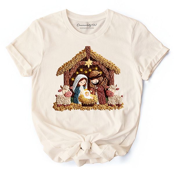 

Футболка с изображением святого семейства на Рождество Ornamentallyyou, Natural