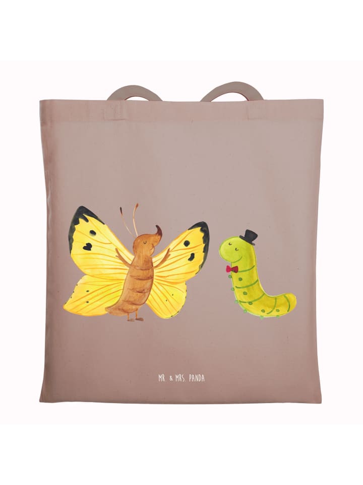 

Mr. & Mrs. Panda Сумка с изображением гусеницы и бабочки, без надписи, пастельно-коричневого цвета