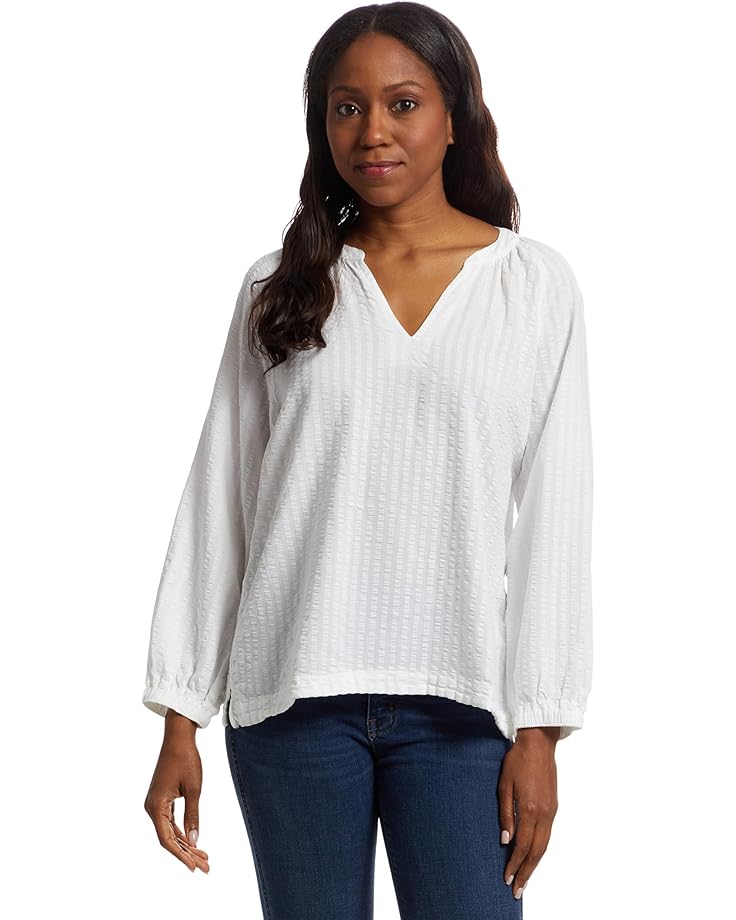 

Рубашка L.L.Bean Seersucker Split-Neck Shirt, цвет White Stripe