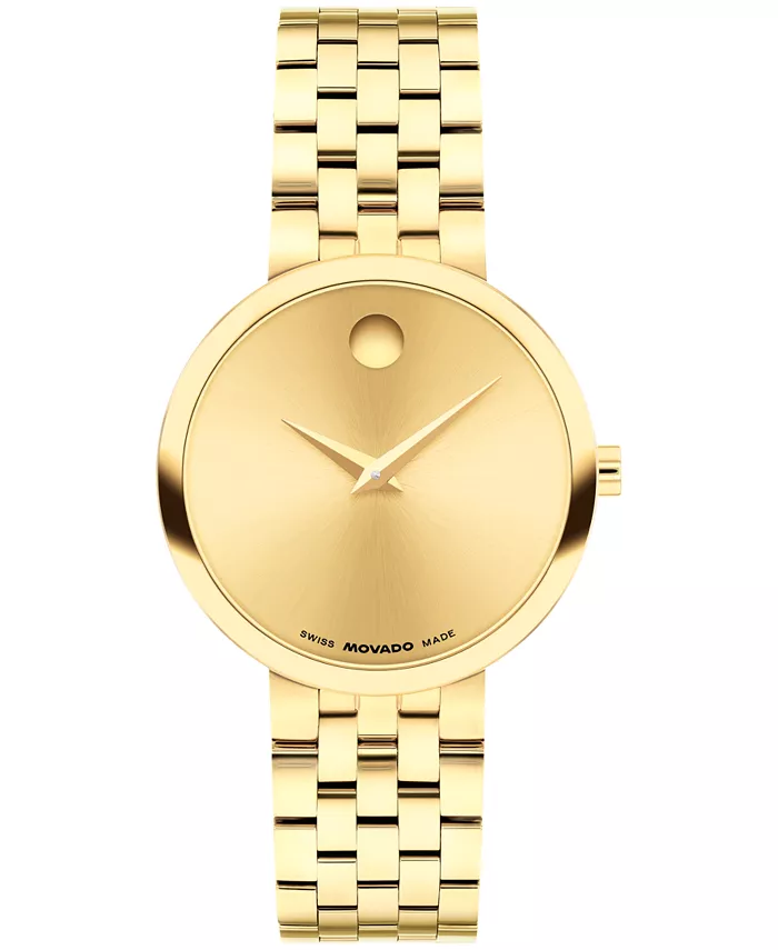 

Женские часы Museum Classic Swiss Quartz с покрытием PVD светло-желтого цвета, 29.5 мм Movado