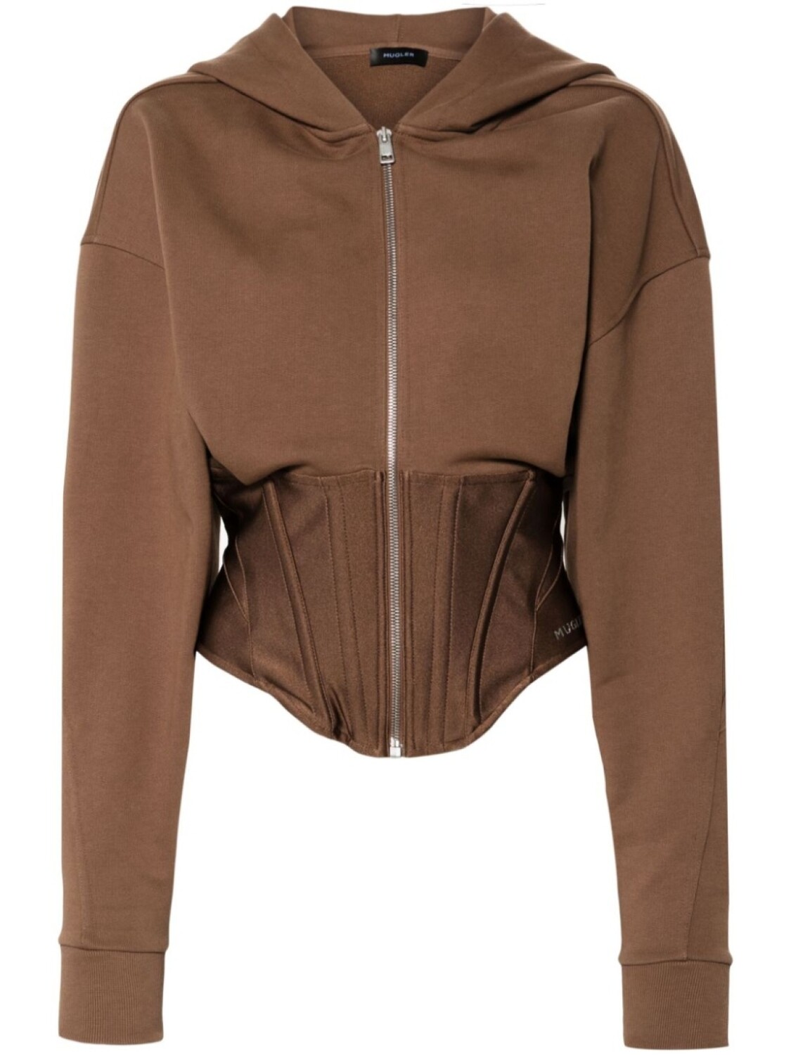 

Mugler куртка с капюшоном, коричневый